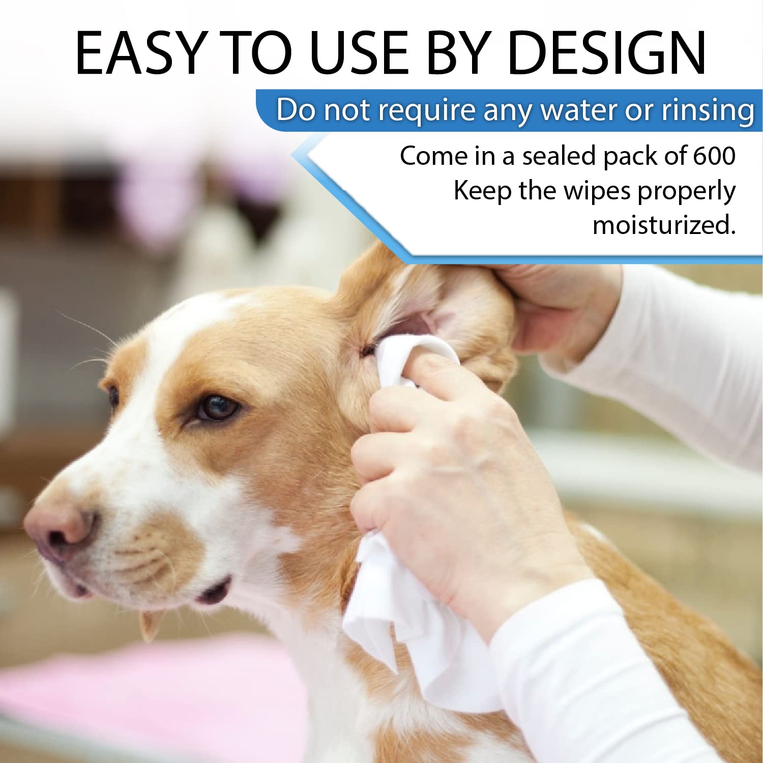 Tetesol dog wipes vitamin E skin-care support for dry spots.