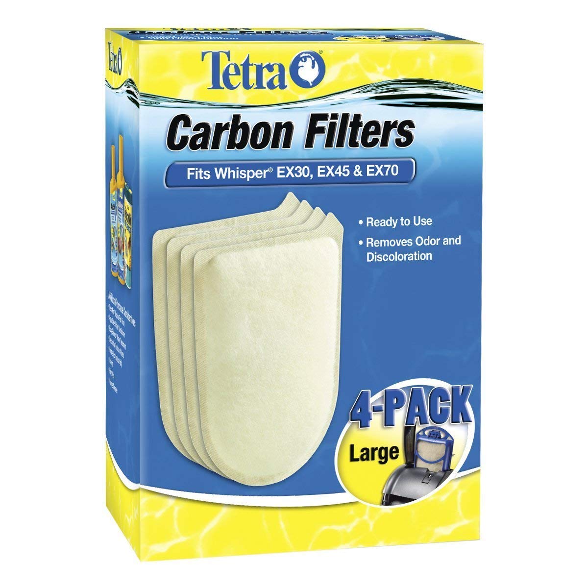 Tetra carbon filter for Whisper EX30-EX70 delivering clearer water and odor control