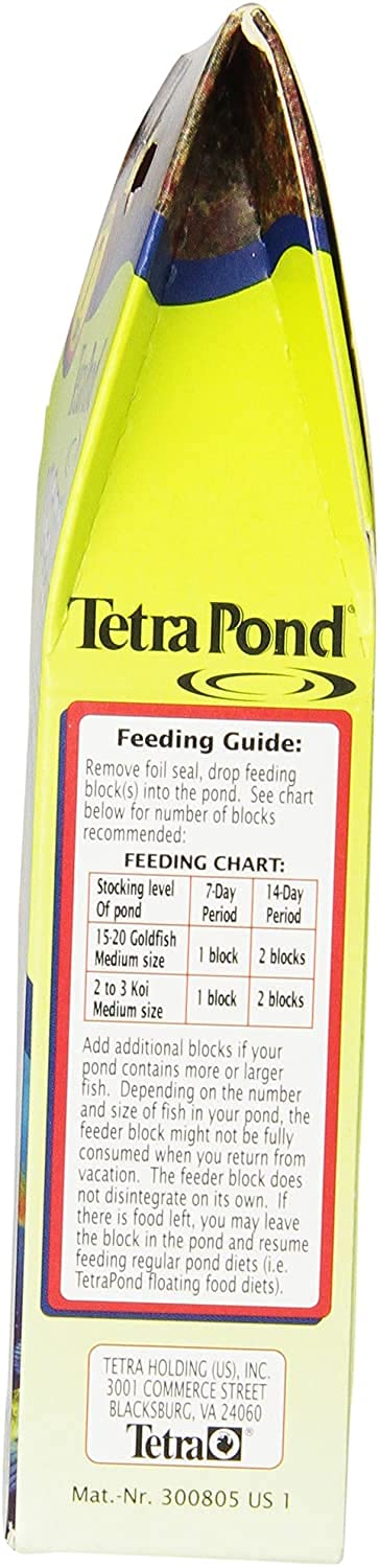 TetraPond Vacation Food Block gel-based closeup shows a slow-release formula.