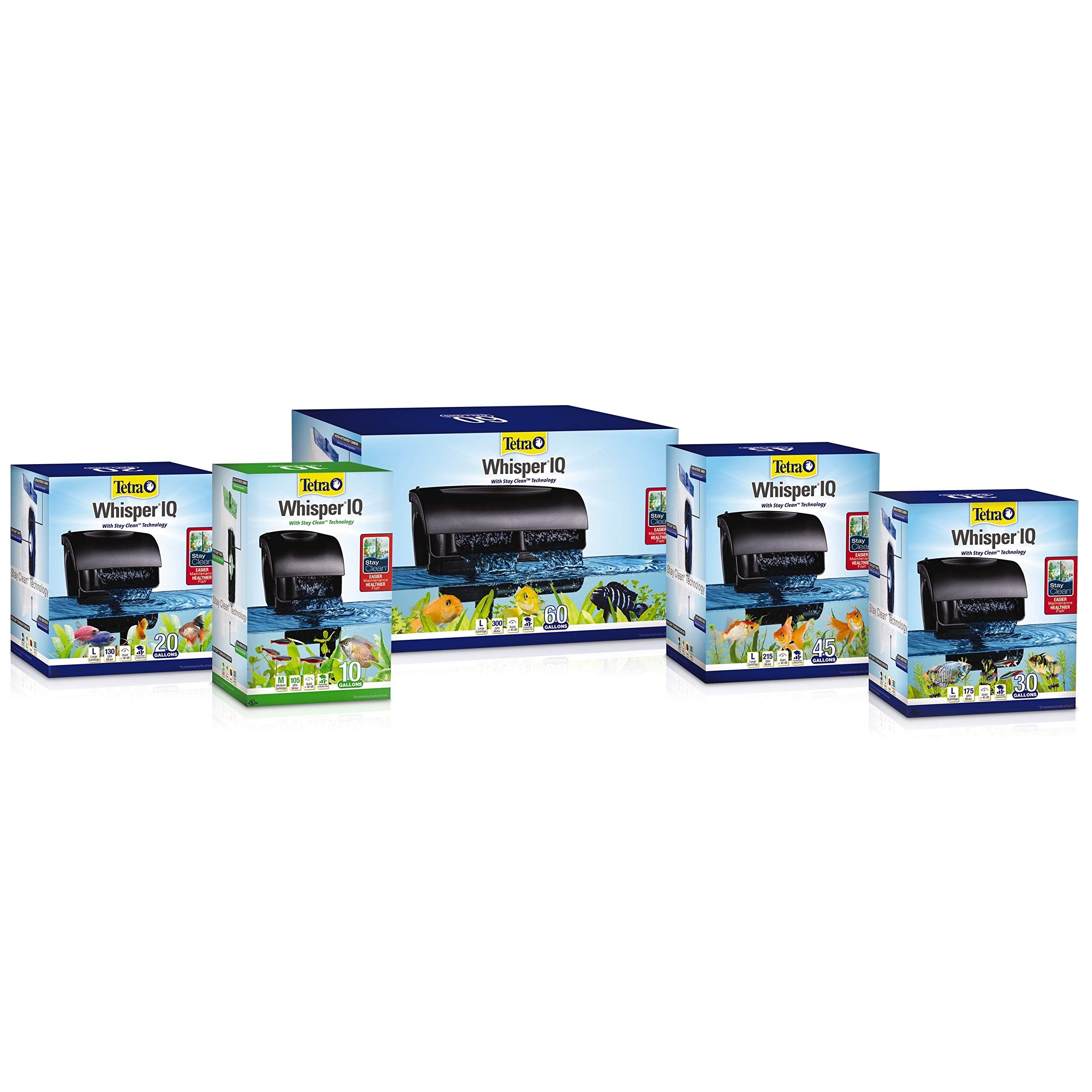 Tetra Whisper IQ filter in aquarium setup showing clear water