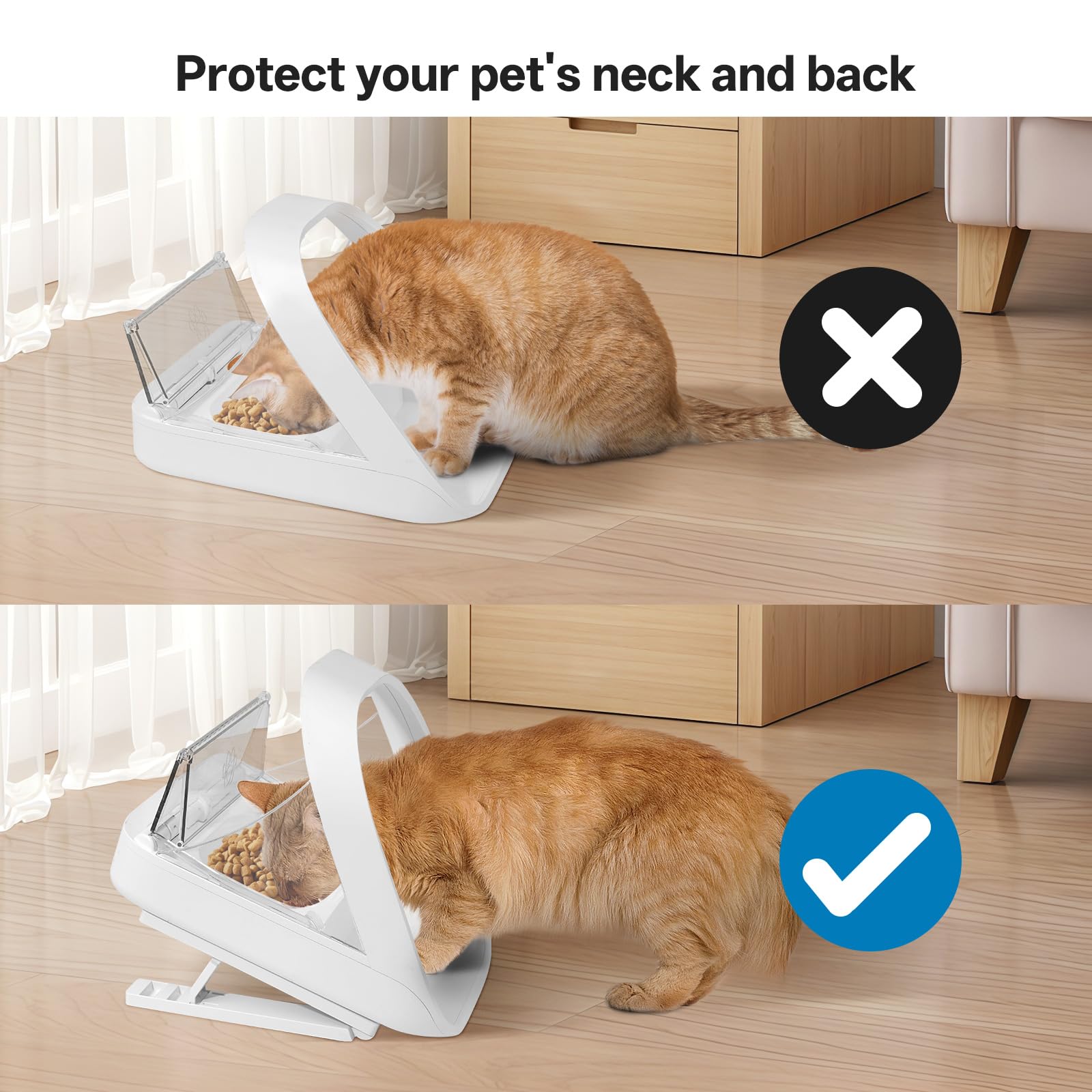 Tettie feeder stand joint-support angle adjust reduces joint stress during meals