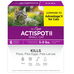 TevraPet Actispot II flea-kill on cat provides fast topical protection.