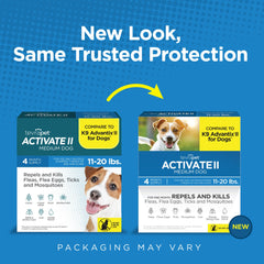 TevraPet Activate II drops bottle highlights waterproof formula for lasting protection.