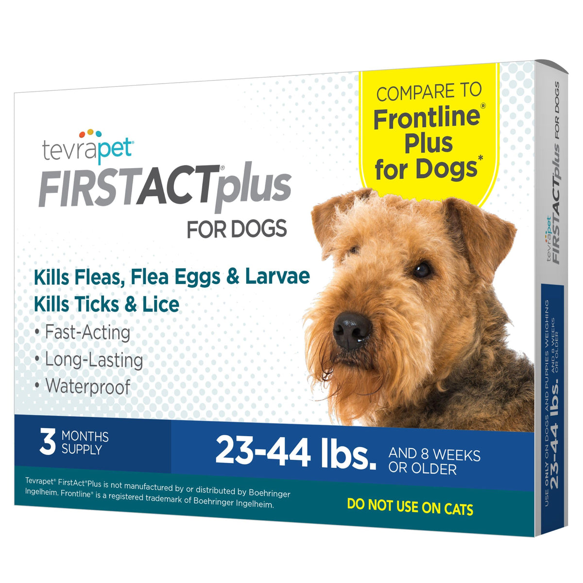 TevraPet FirstAct Plus neck application for fast flea and tick protection.