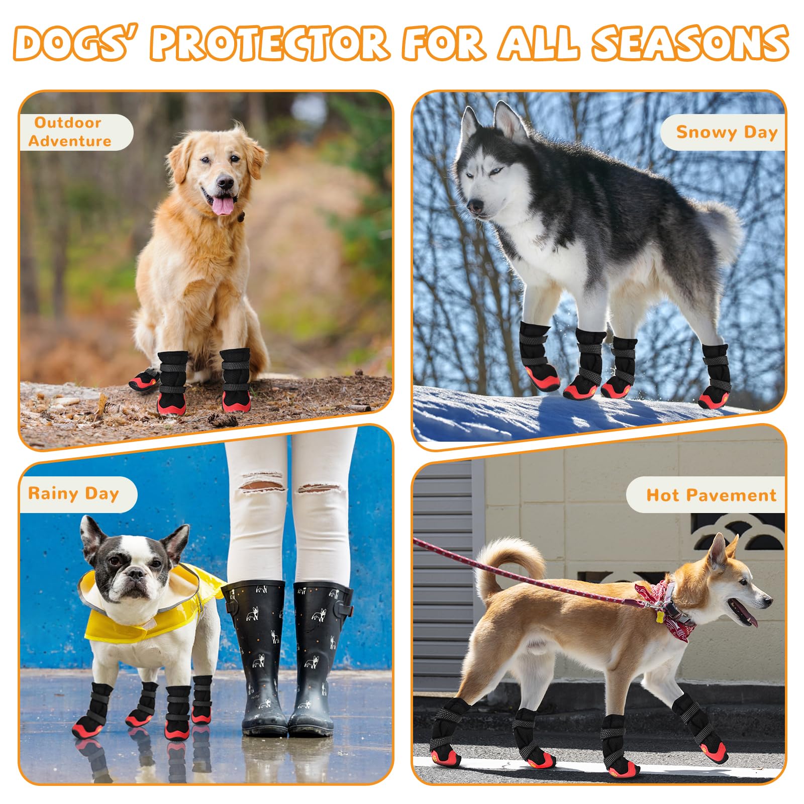 TEWIWAP dog booties show protective paw coverage on a paw