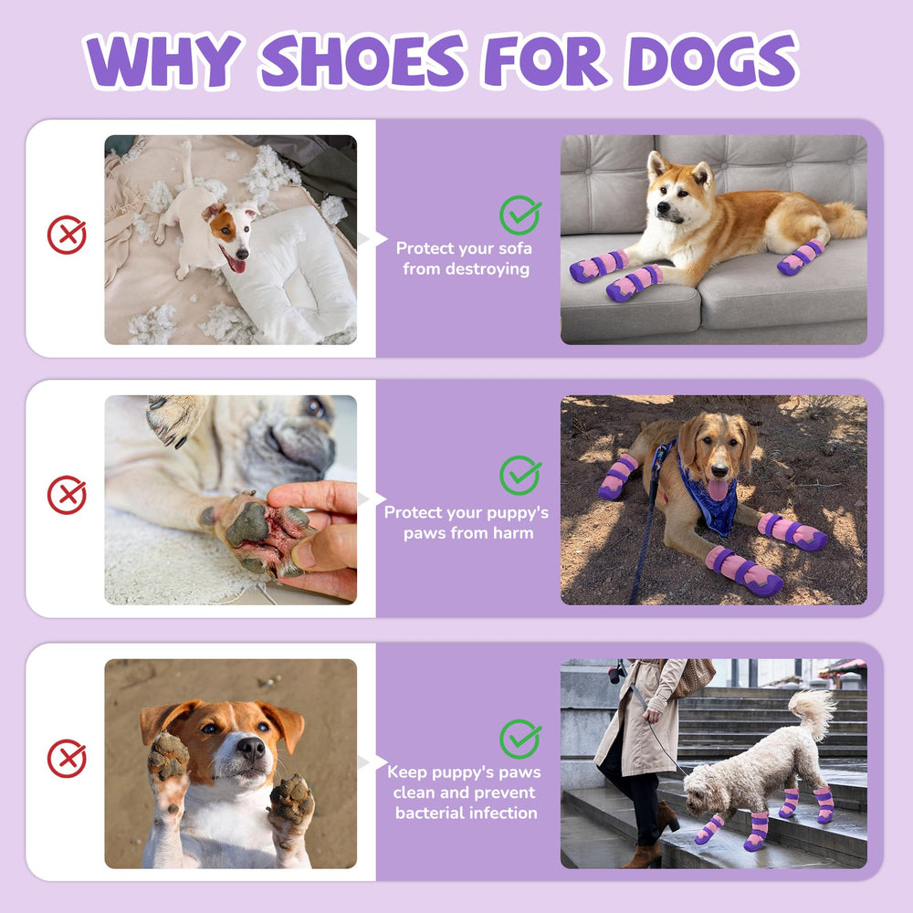 TEWIWAP dog boots with wide opening easing on/off for large dogs