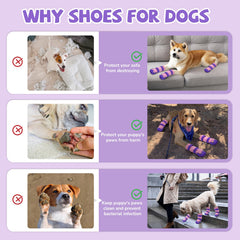 TEWIWAP dog boots with wide opening easing on/off for large dogs