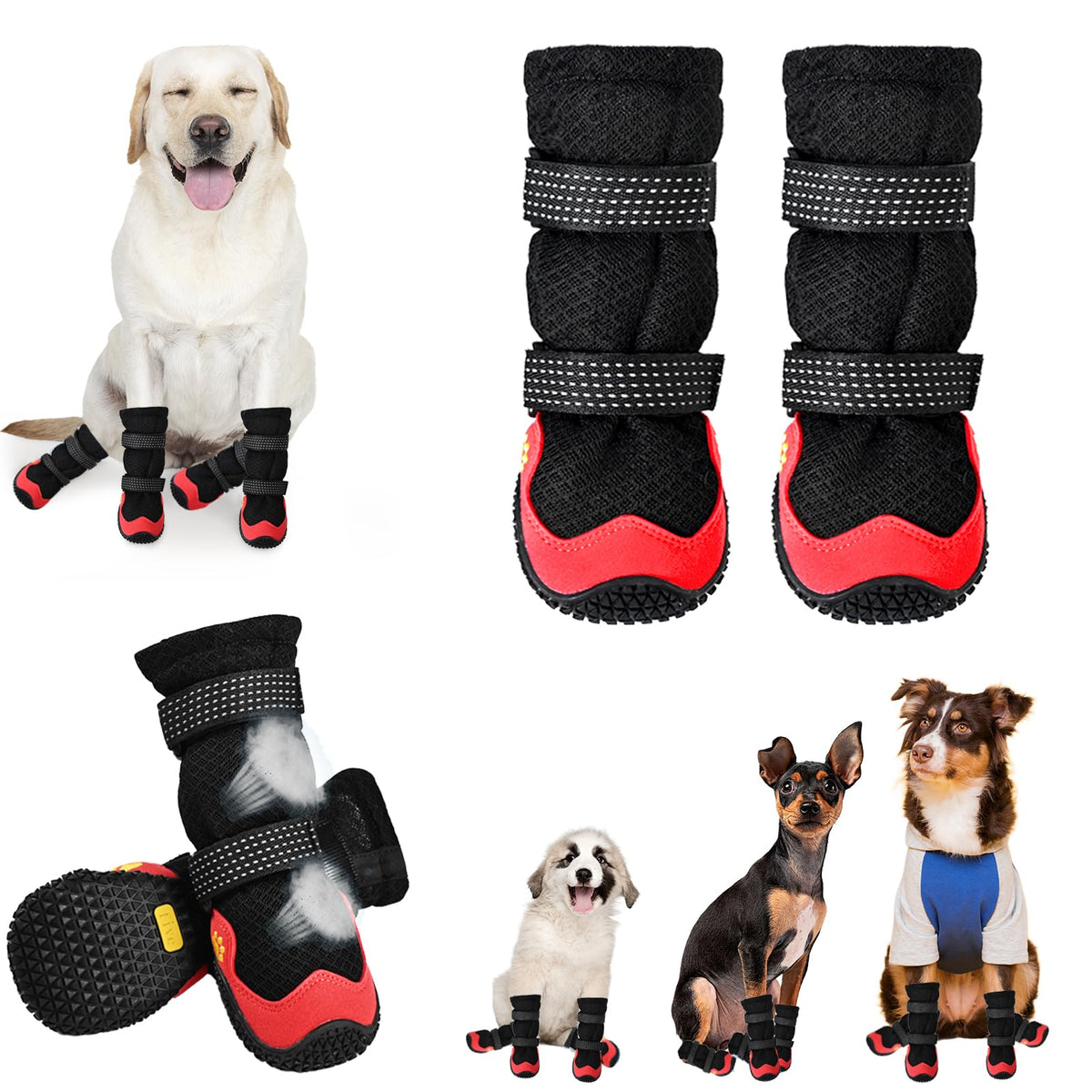 TEWIWAP dog shoes with adjustable straps for secure, hassle-free fitting