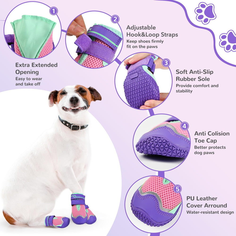 TEWIWAP dog shoes protective paw booties reduce floor scratches and furniture marks.