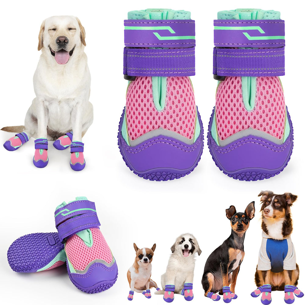 TEWIWAP dog shoes wide-opening design for easy on/off during outdoor walks.