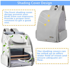 Texsens bird-carrier mesh-ventilation panel demonstrates airflow and pet comfort during trips.