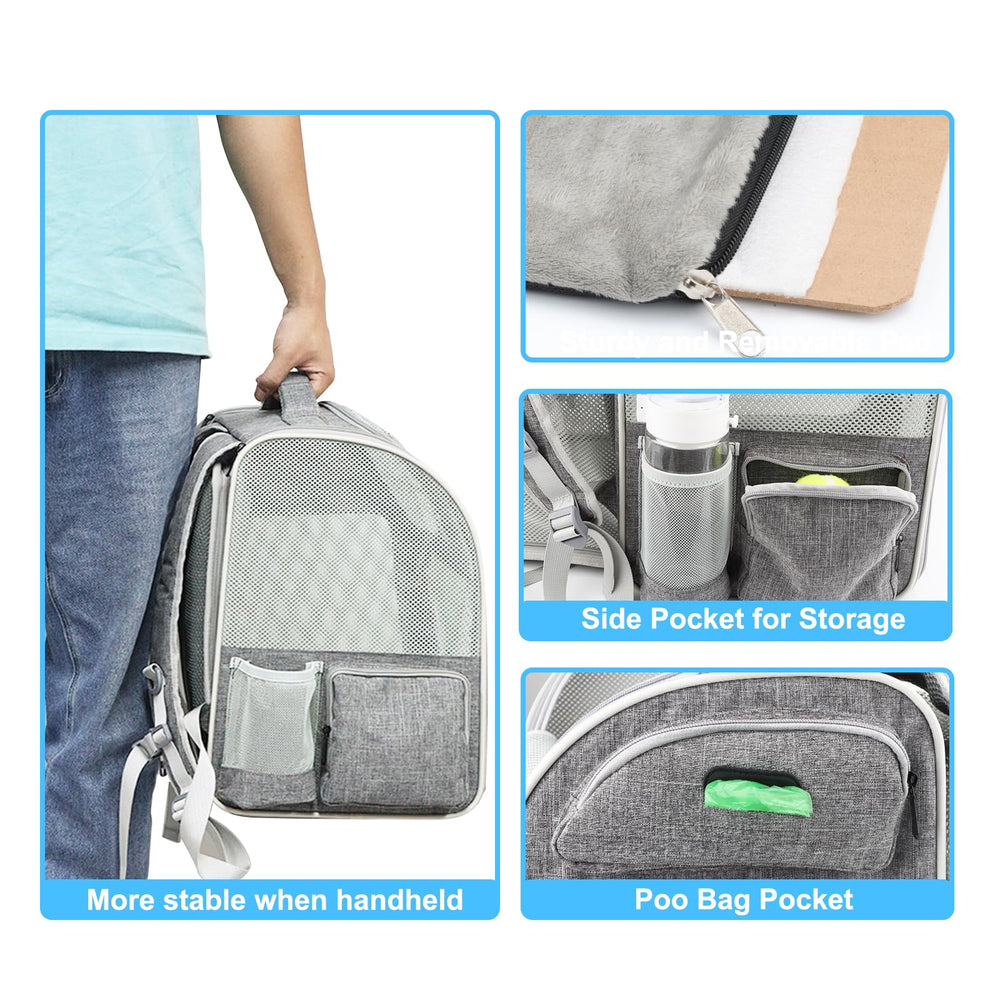 Texsens cat backpack premium Oxford fabric ensures durable use during busy travel days.