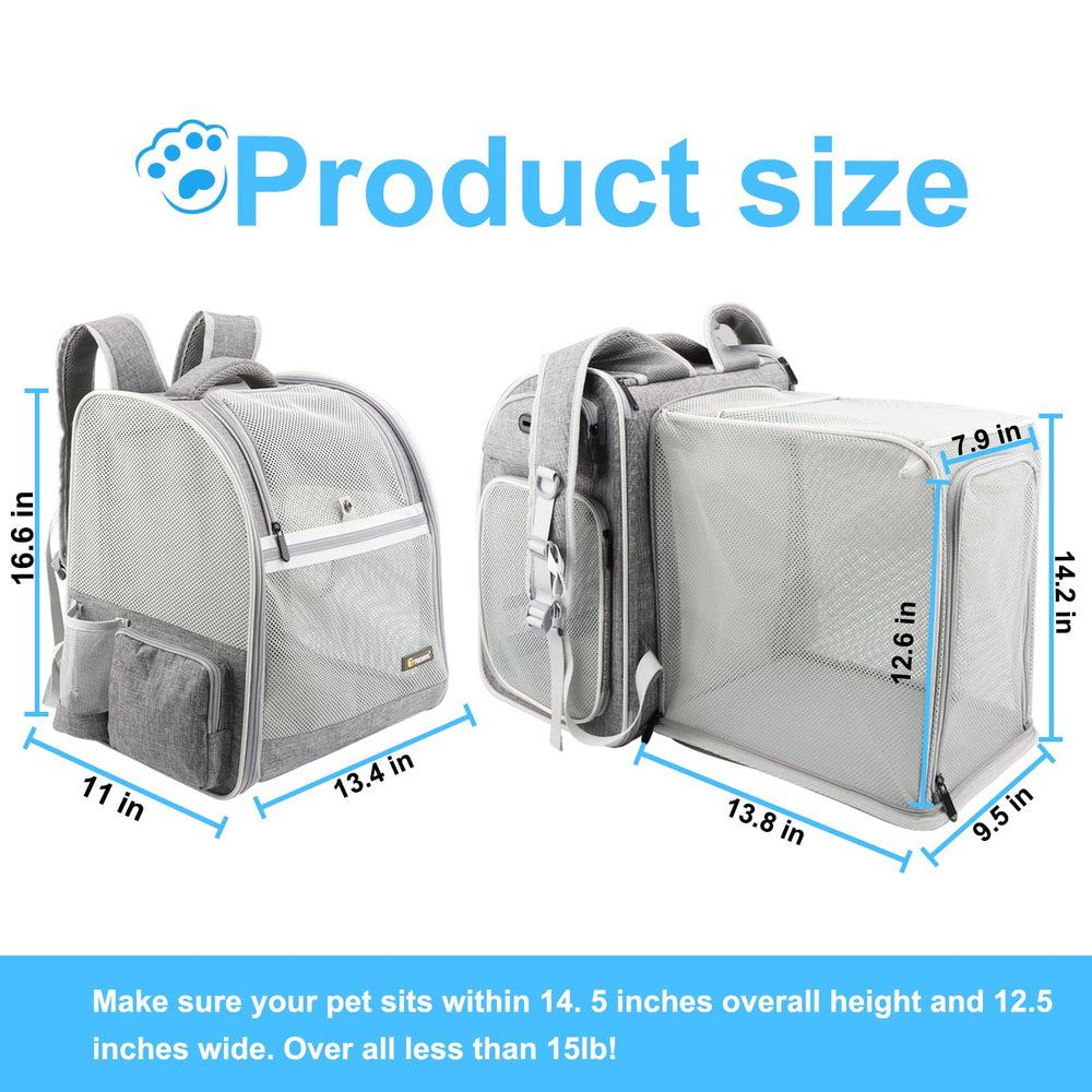 Texsens cat backpack removable cozy mat simplifies cleaning after adventures.