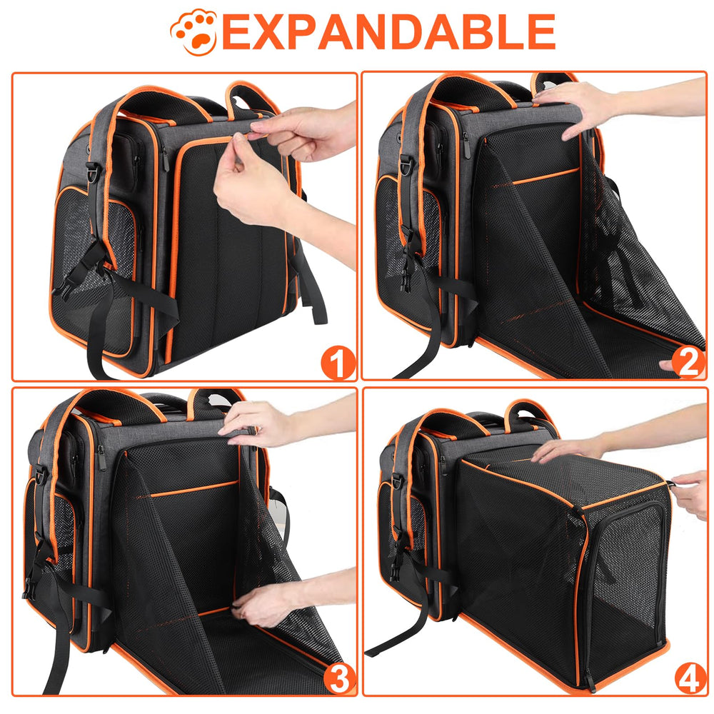 Texsens cat backpack removable mat simplifies cleaning after adventures