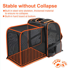 Texsens cat backpack ventilation mesh windows provide airflow