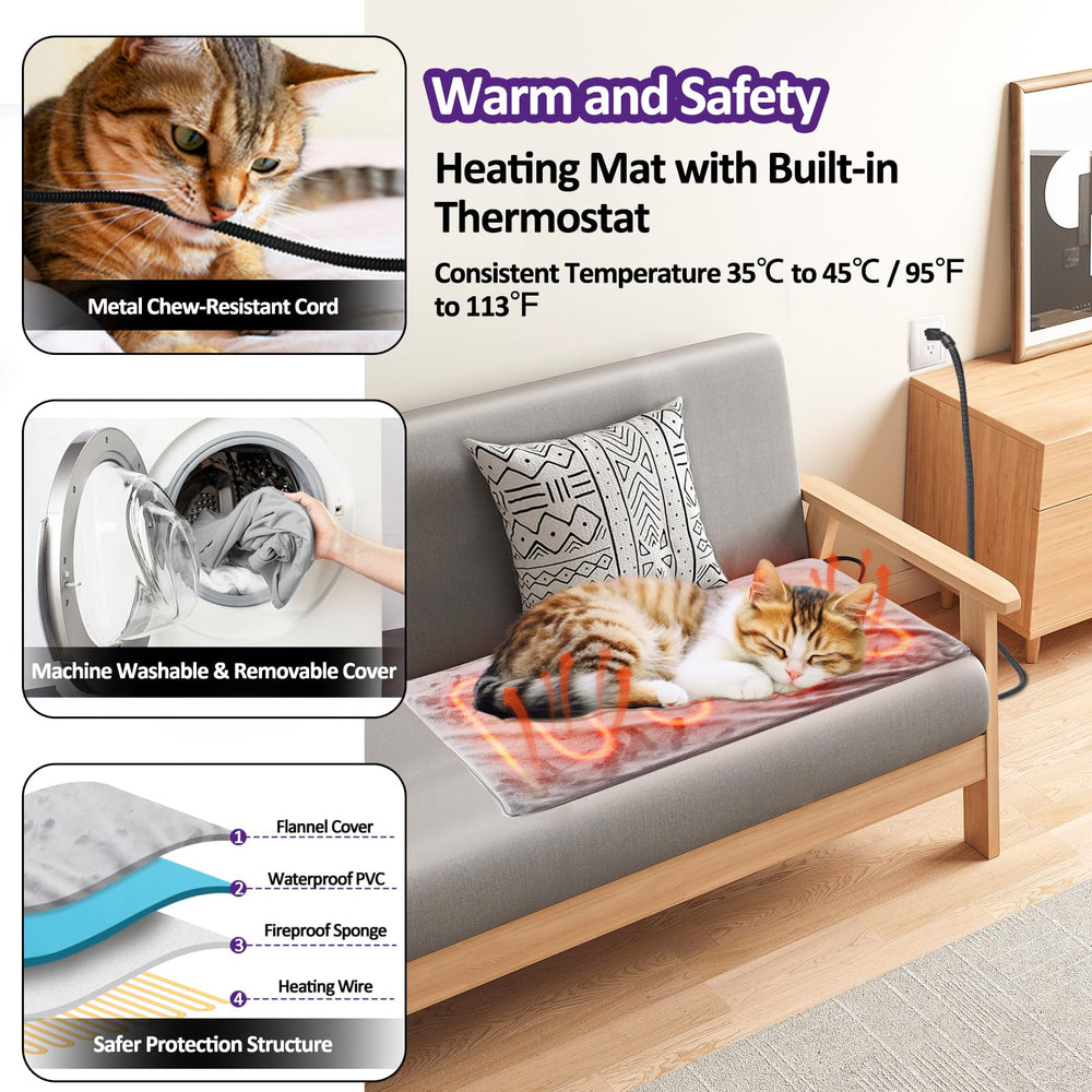 Texsens heated cat house easy cleaning with Velcro seams