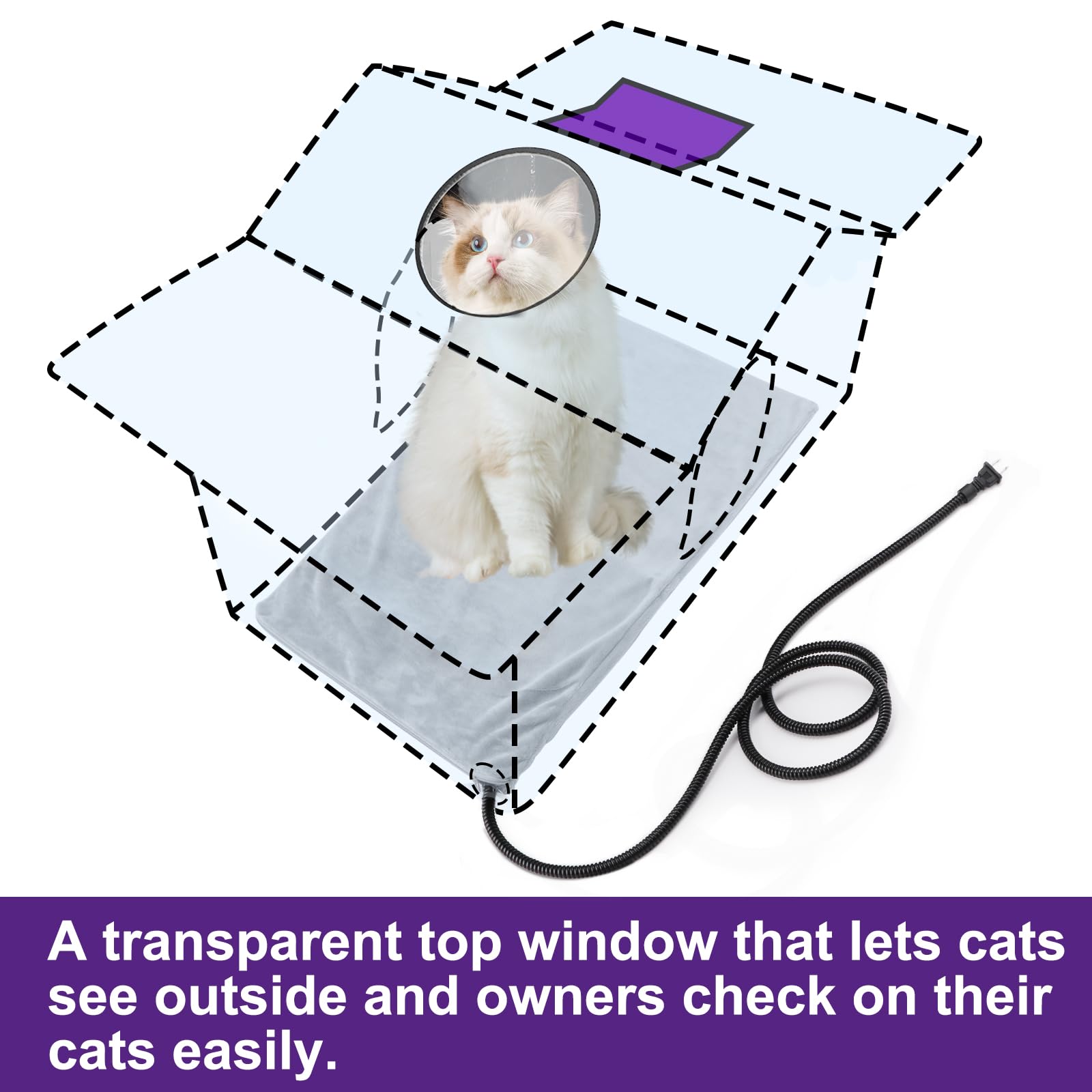 Texsens heated cat house Velcro assembly enables tool-free setup