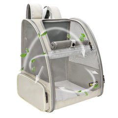 Texsens pet-backpack carrier side view demonstrates a compact, travel-ready option for small pets