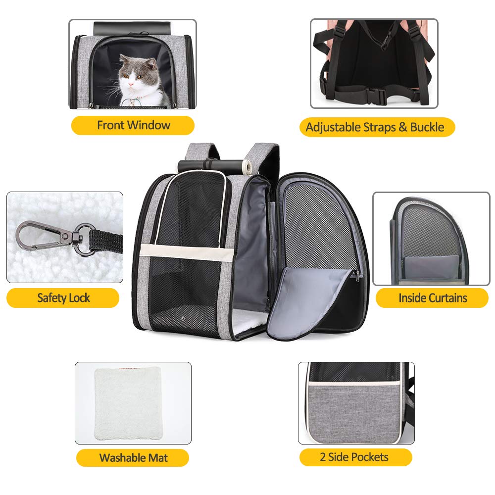 Texsens Pet Carrier Backpack chest buckles reduce shoulder strain during adventures