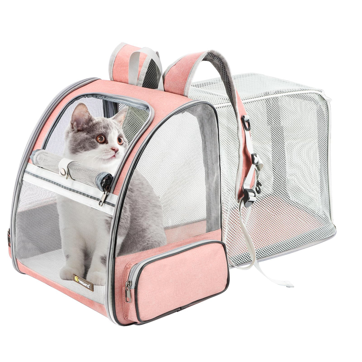 Texsens traveler bubble backpack front view shows breathable mesh for pet airflow