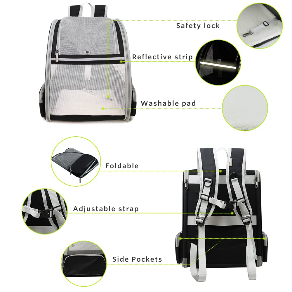 Texsens Traveler Bubble Backpack removable mat provides cozy, washable comfort for pets