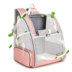 Texsens Traveler Bubble Backpack side mesh view showing breathable panels for pets