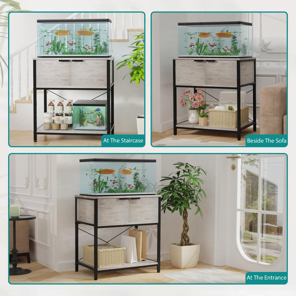 TFK stand beside aquarium with soft lighting for home office setup