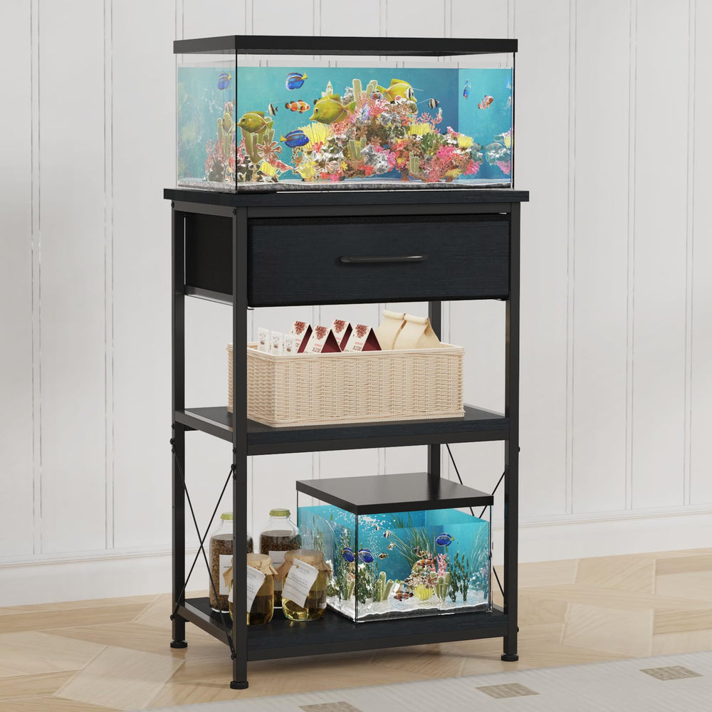 TFK 5-10 gallon fish tank stand top view shows space-saving design for compact rooms.