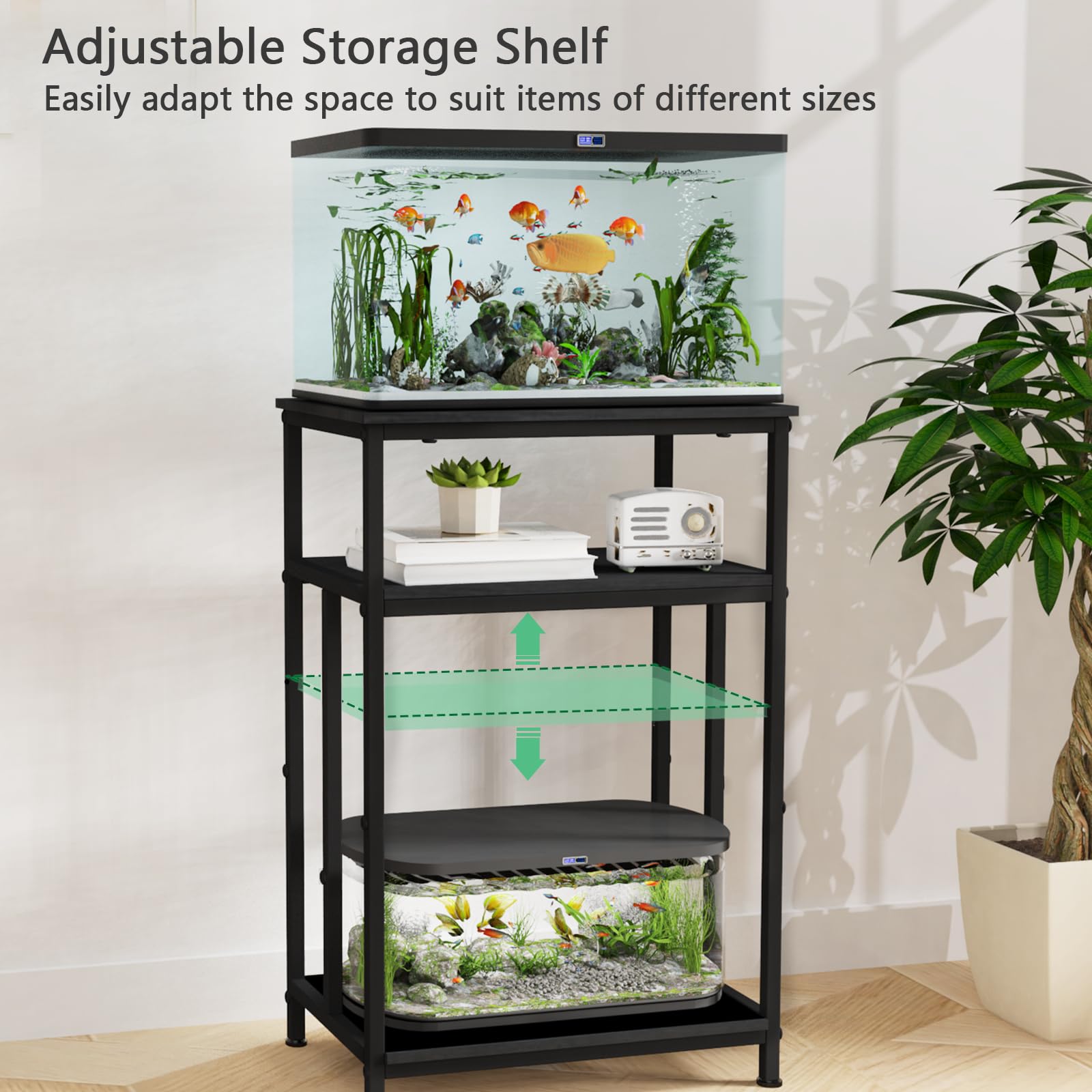 TFK Aquarium Stand dimension reference 20.4x11x25.6 inches fits compact spaces