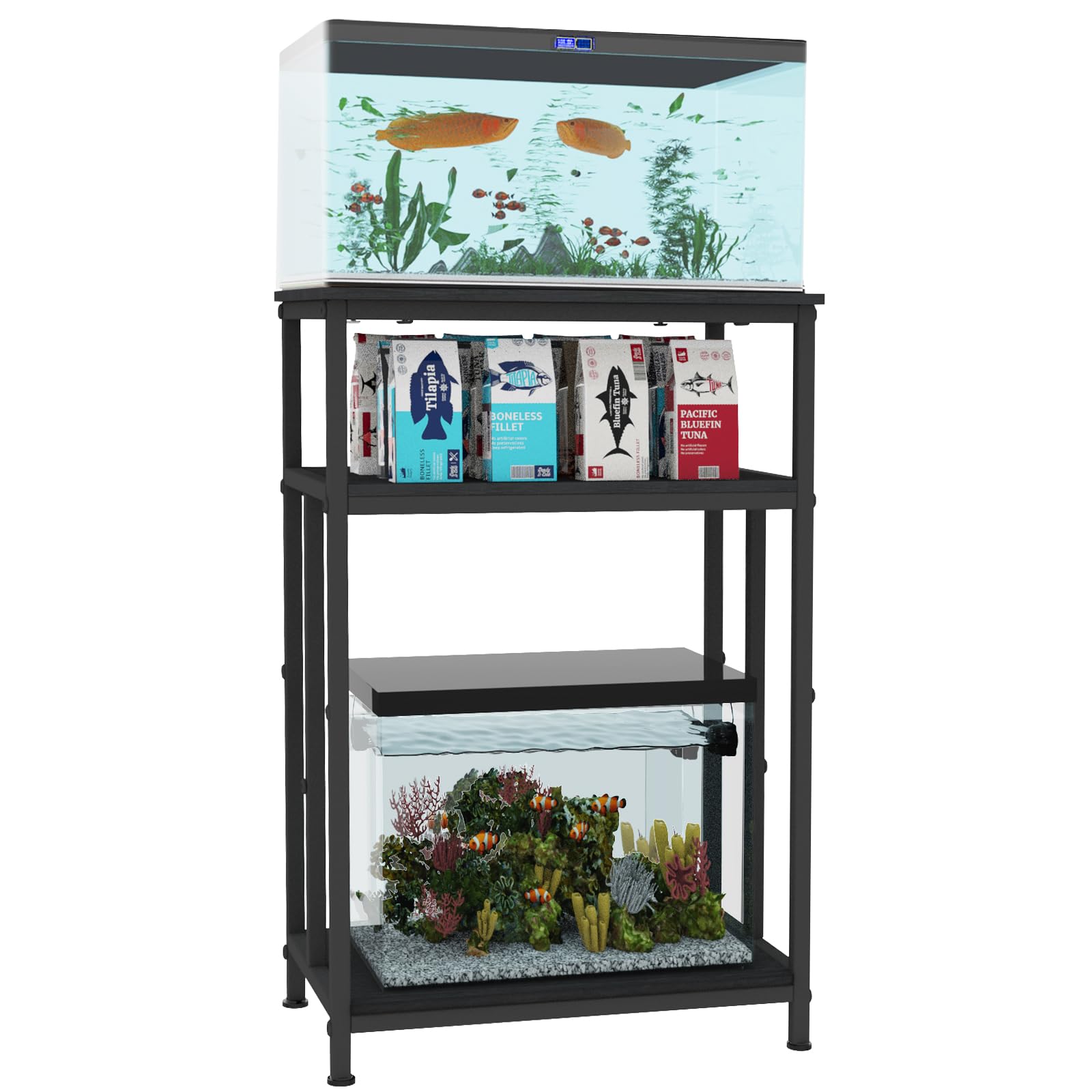 TFK Aquarium Stand with three-layer design ideal for tidy tank and supplies