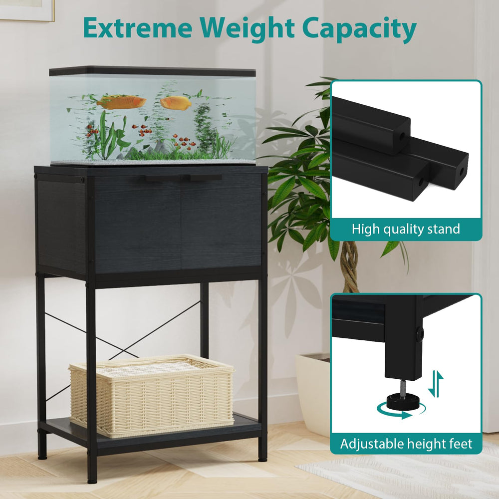 TFK stand supports up to 400 lbs for sturdy mid-to-large tanks.