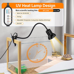 TFNN Reptile Heat Lamp uses 50W and 75W bulbs for customizable warmth.