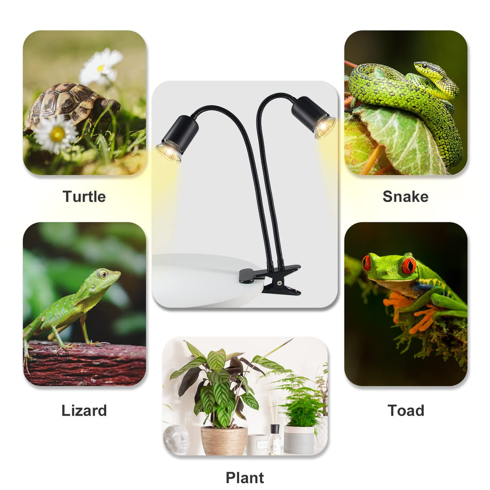 TFNN Reptile Heat Lamp package shows complete setup ready-to-use.