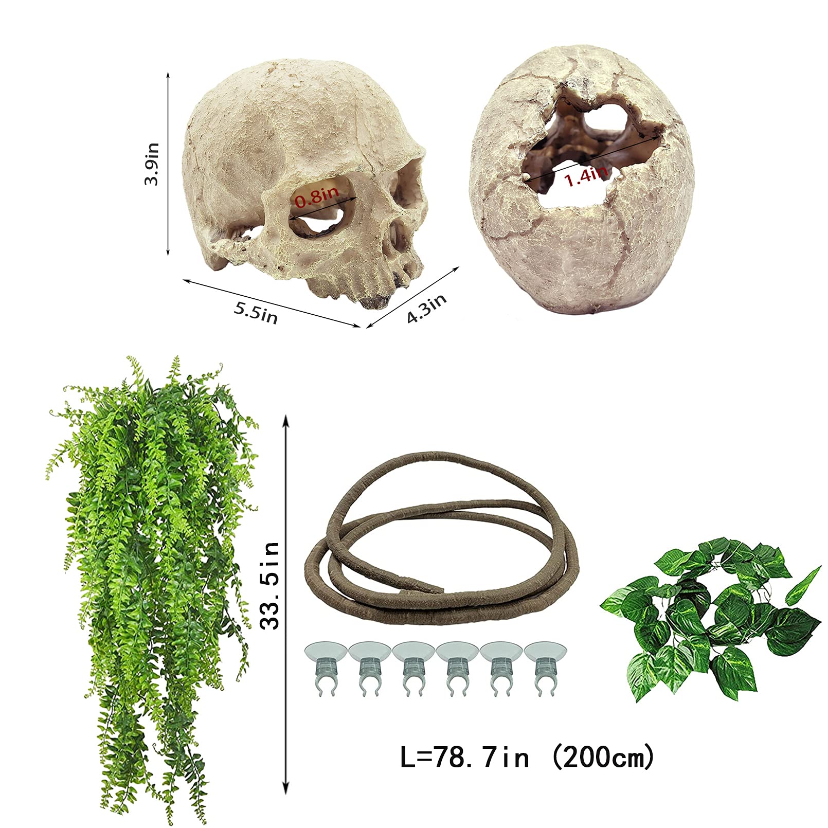 Tfwadmx bendable reptile vine with suction cups for flexible tank placement.