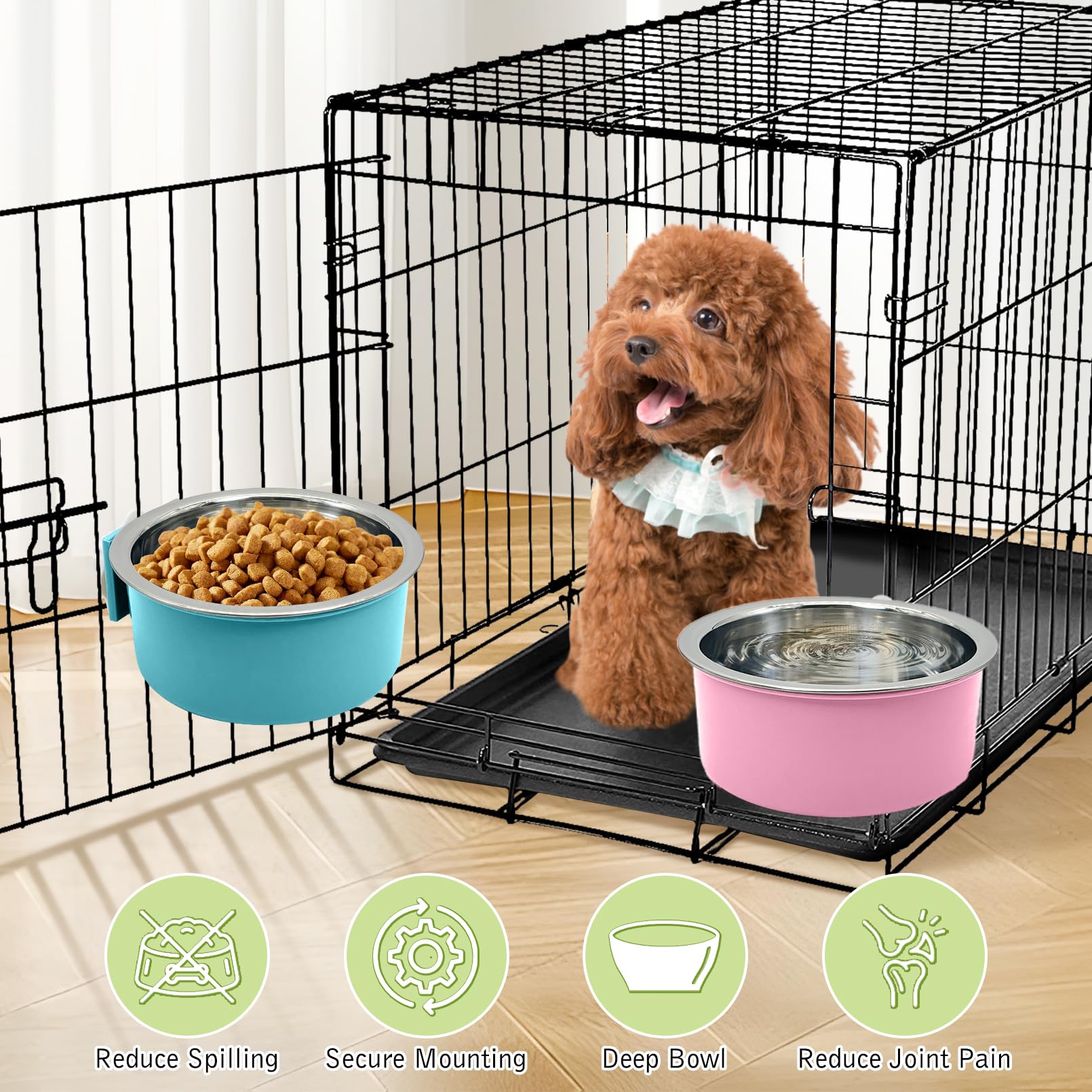 Tfwadmx feeder with cage clip: secure, spill-free bowls during travel.
