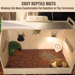 Tfwadmx reptile carpet placed in bearded dragon tank for comfort and safety.