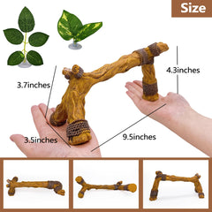 Tfwadmx resin reptile branch texture shows durable, easy-to-clean terrarium decor for active reptiles.
