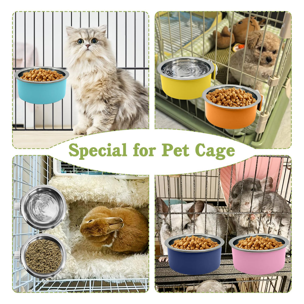 Tfwadmx six-color dog bowl set shown for cages and Crates.