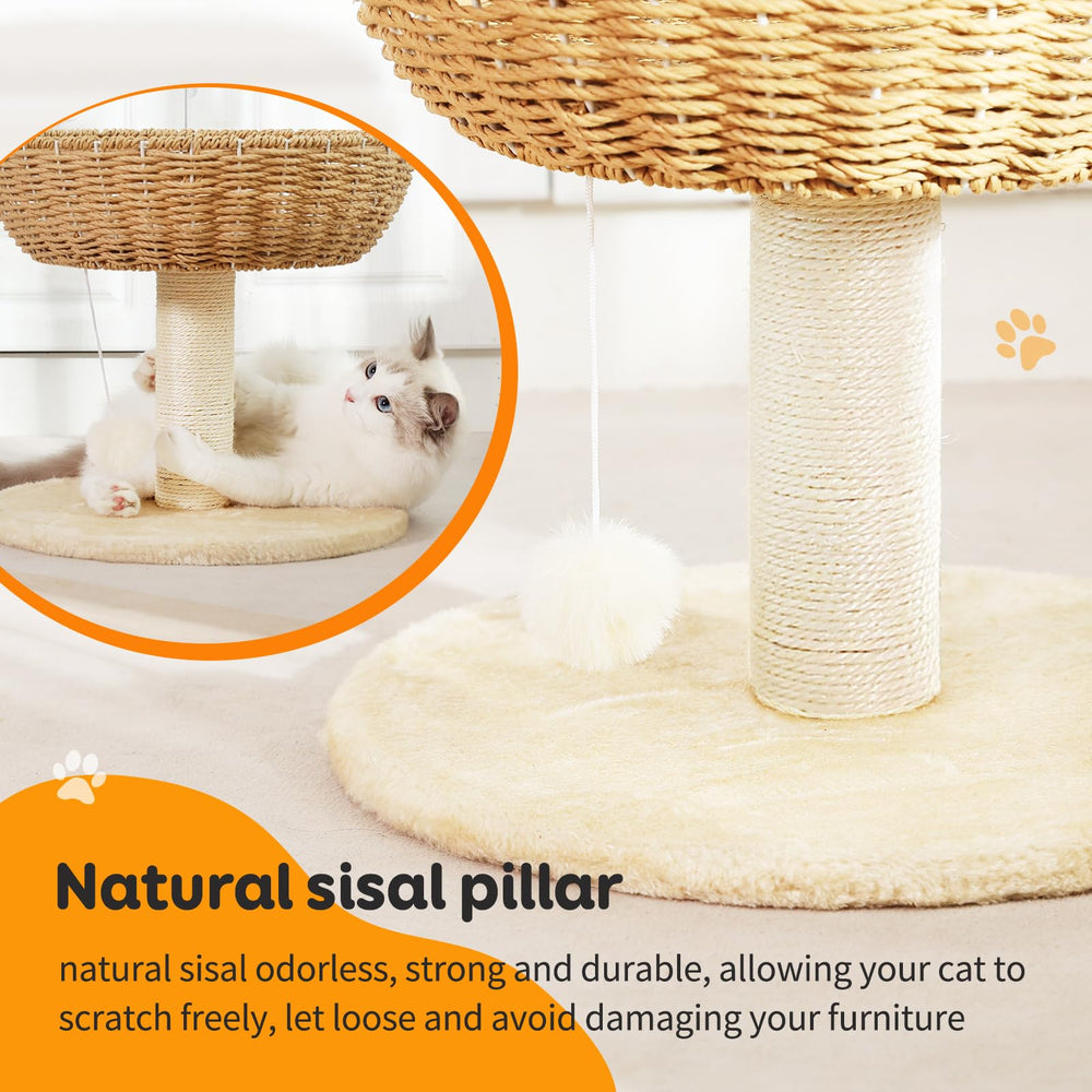 TGMVI scratch post wrapped in sisal promotes natural scratching and furniture protection.
