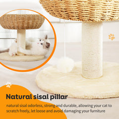 TGMVI scratch post wrapped in sisal promotes natural scratching and furniture protection.