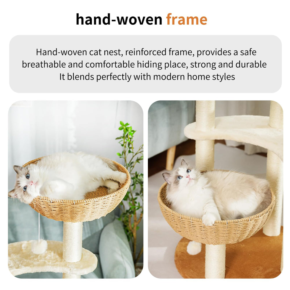 TGMVI space capsule nest at the top offers a cozy lookout for attentive cats