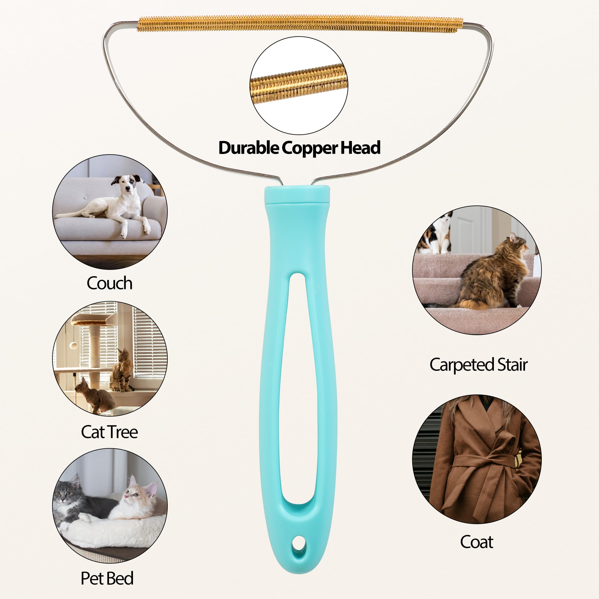 Thalomely pet hair broom on stairs reducing surface pet hair