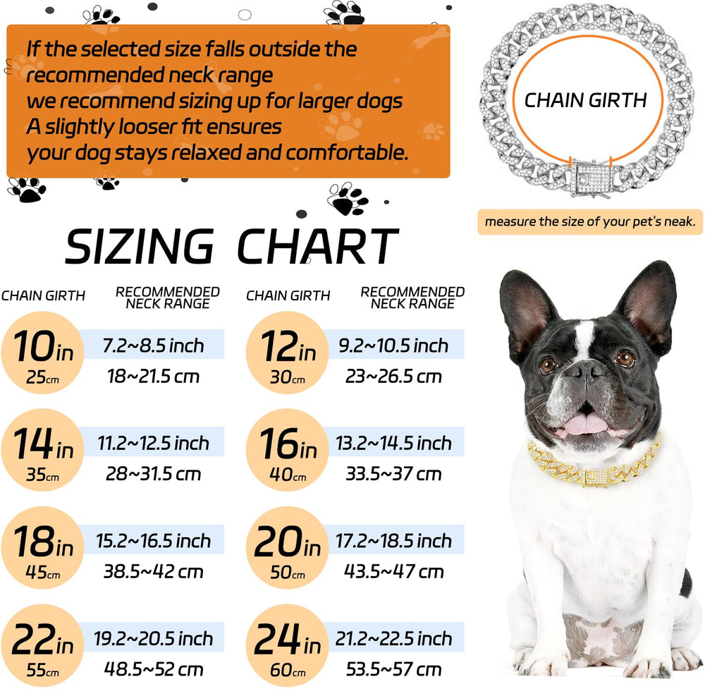 THAMIAO dog chain collar sideview highlighting durable zinc alloy construction for lasting wear.