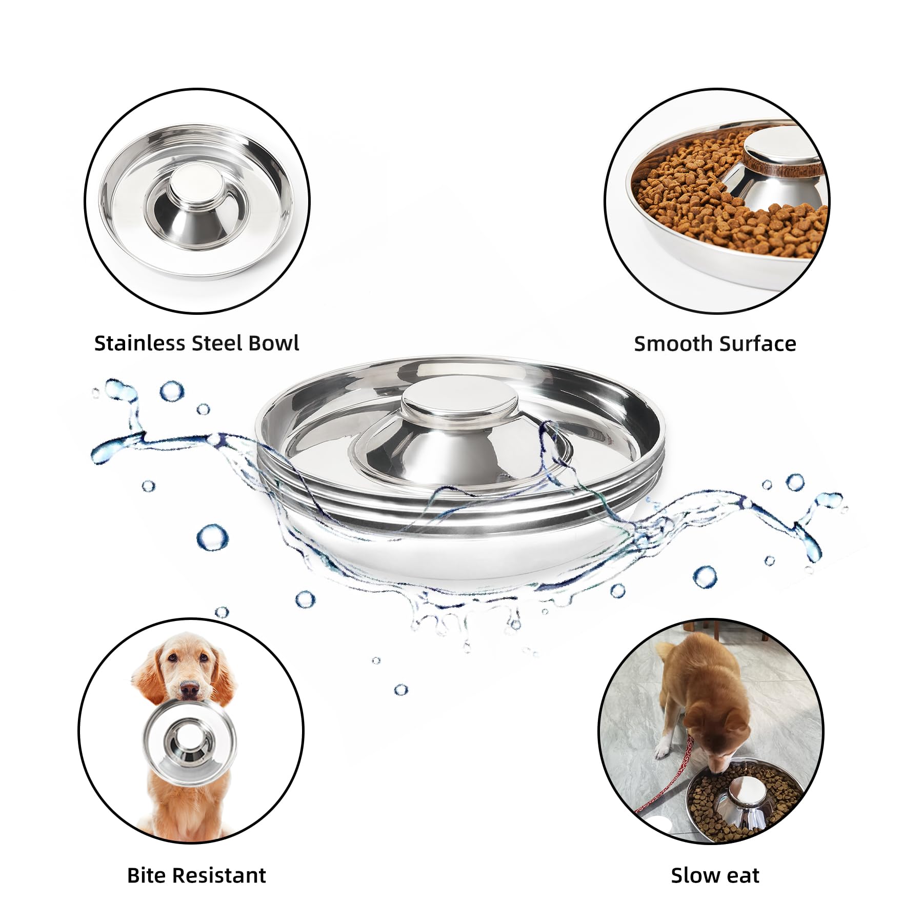 Thankspaw bowls feature smooth surface for gentle mouth contact and easier cleaning.