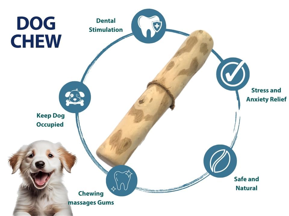 THATUWOOD Coffee Wood Dog Chew Stick detail reveals smooth grain and splinter-free design
