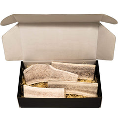 The Antler Box elk antler dog chews four pieces show long-lasting enrichment.