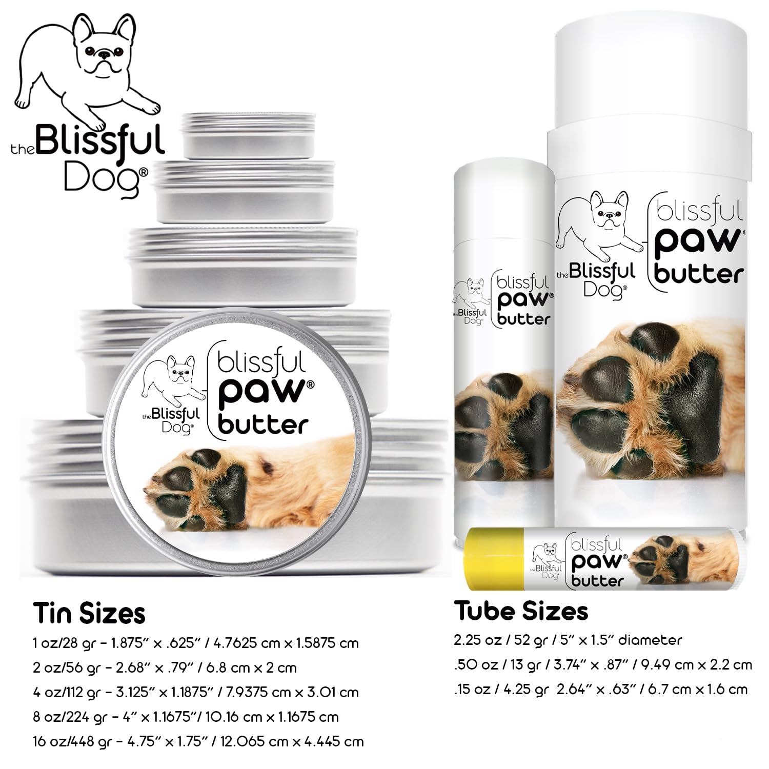 The Blissful Dog Paw Butter on a paw pad after winter walk shows soothing relief.
