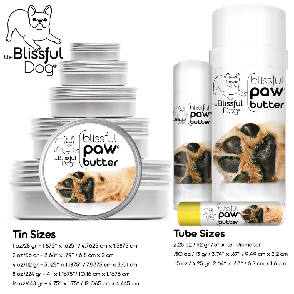The Blissful Dog Paw Butter on a paw pad after winter walk shows soothing relief.