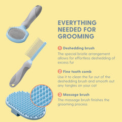 The Cat Ladies stainless steel tools provide durable grooming performance.