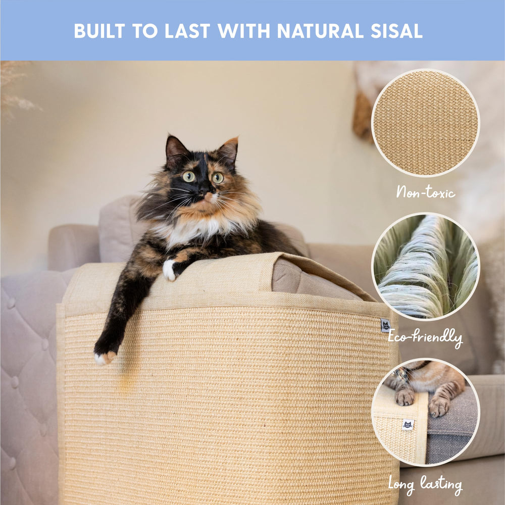 The Cat Ladies stylish-couch-protector blends with living room decor.